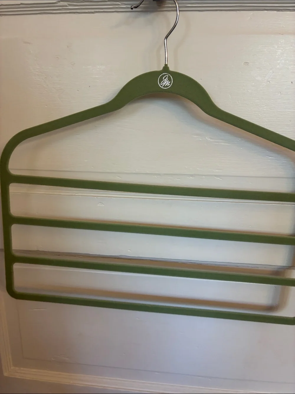 288 Joy Mangano Sage Green 4 in 1 Velvet Flocked Hanger + Bonus Add on Hanger